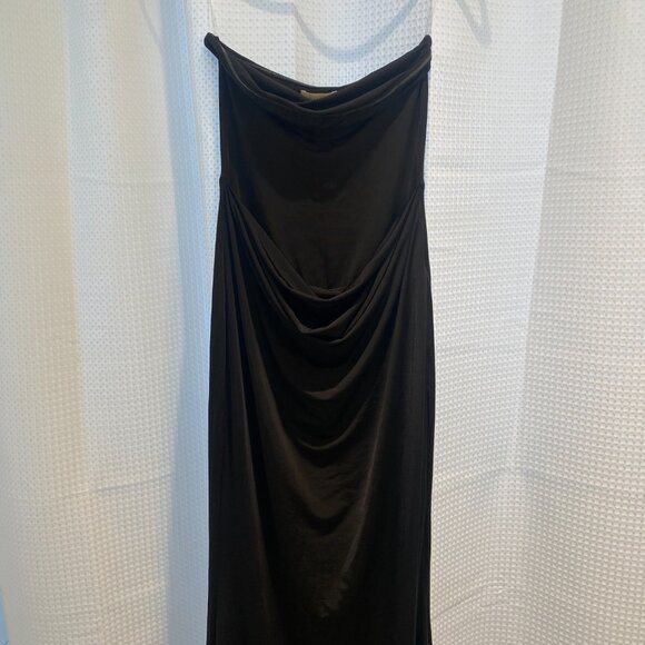 MESHKI - Madison Strapless Slinky Maxi Dress - Black (size small) - Picture 3 of 4